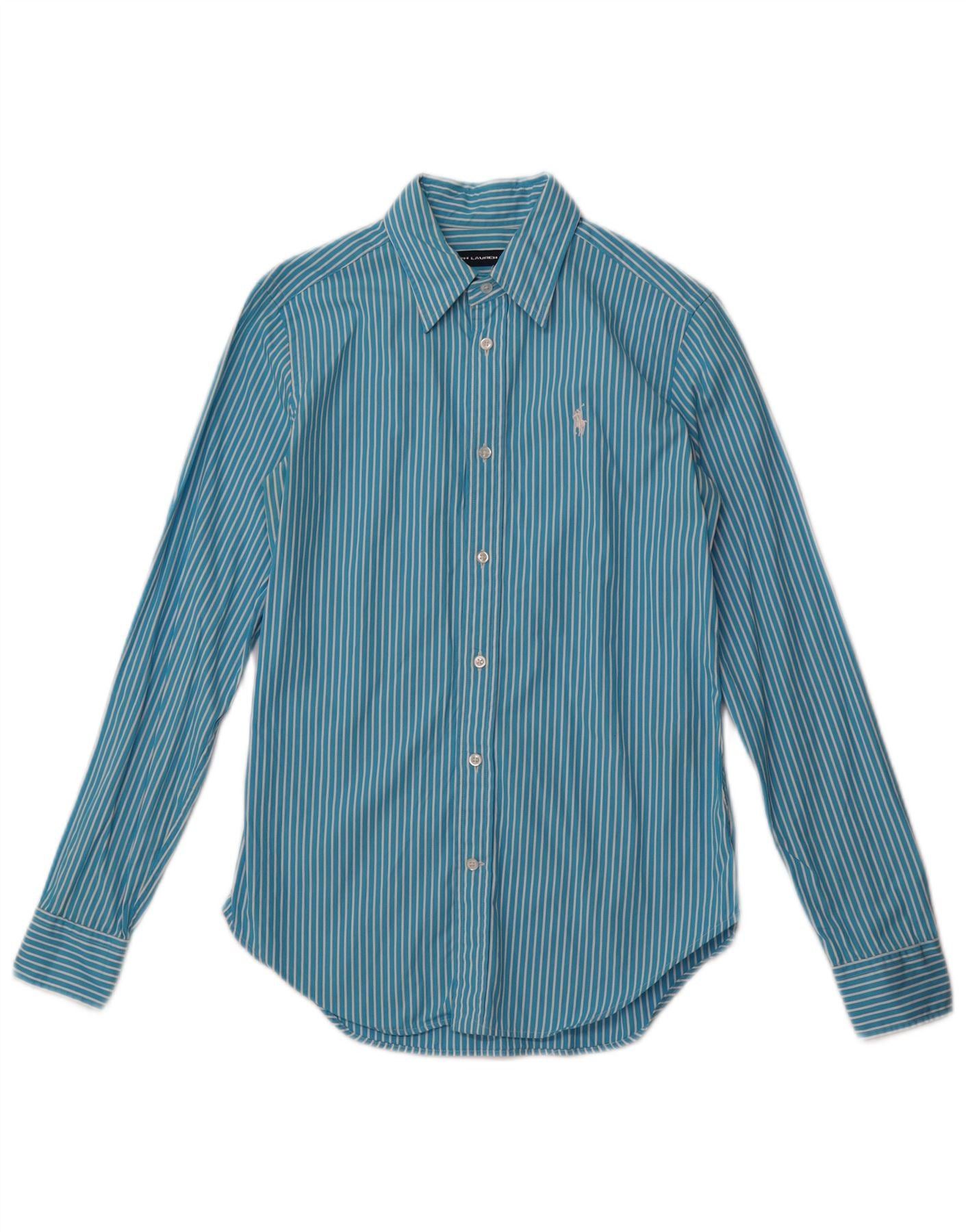 Ralph Lauren Womens Overd Shirt US 4 Small Blue Pinstripe Cotton Size M / US 6-8 / IT 42-44 - 1 Thumbnail