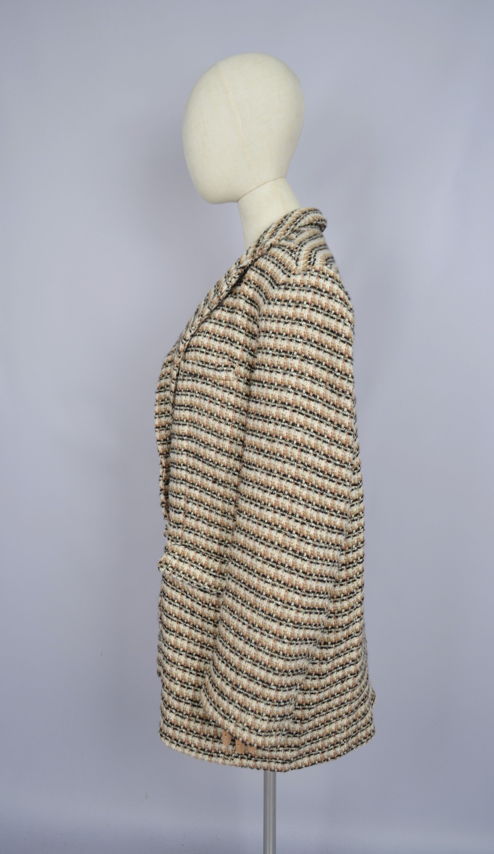 Designer Herzensangelegenheit Tweed Cotton Blazer Jacket Sz 42 XL Size XL / US 12-14 / IT 48-50 - 13 Thumbnail