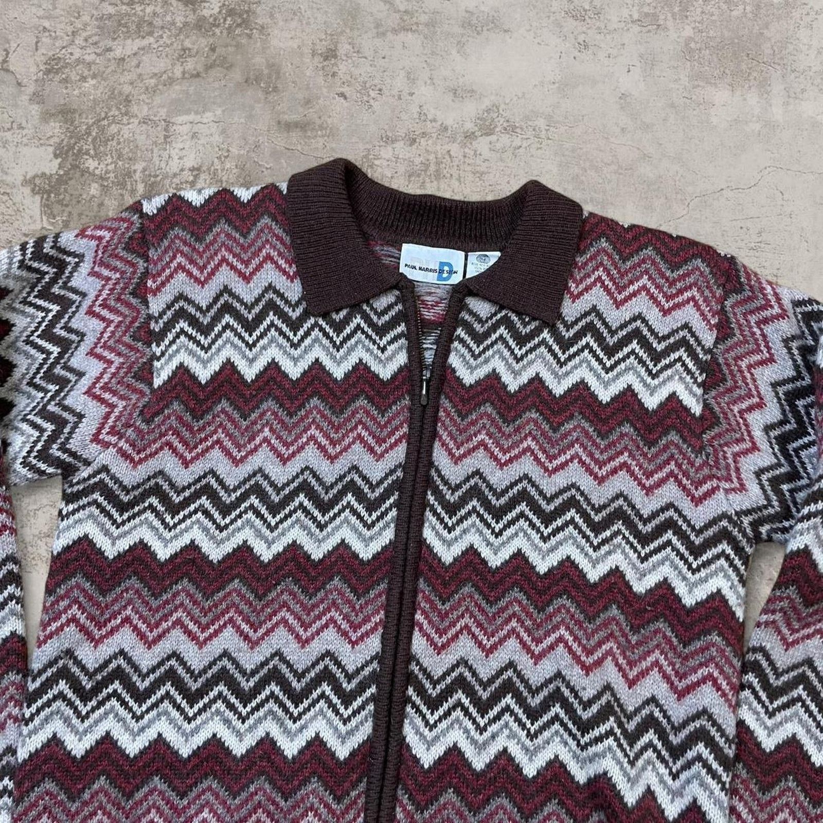 Harris Tweed 80s boxy Paul Harris Multi Color Wool zip up sweater M Size US M / EU 48-50 / 2 - 2 Thumbnail