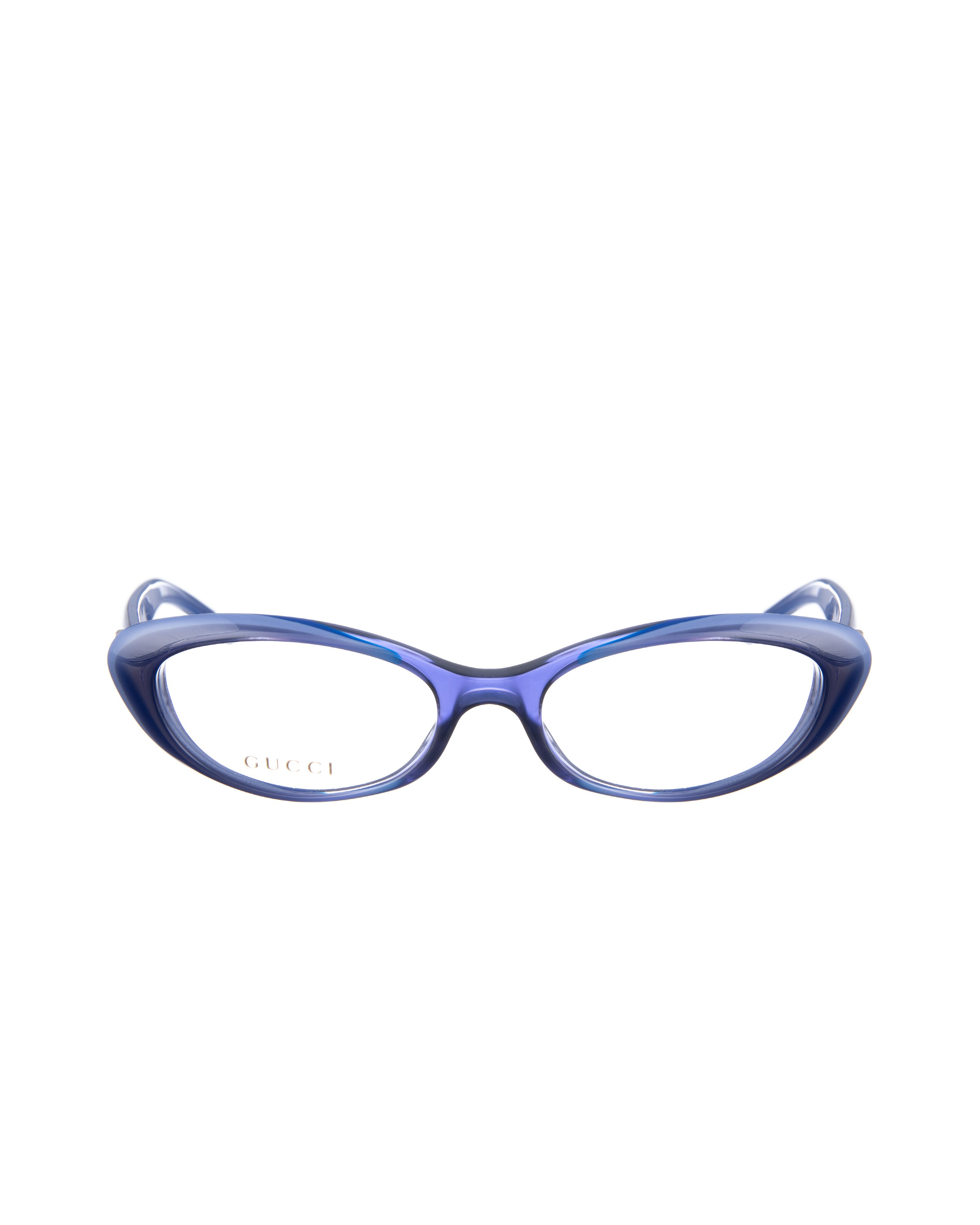 Gucci Gucci 00s Navy Blue Cat Eye Glasses with Crystal Hearts Size ONE SIZE - 3 Thumbnail