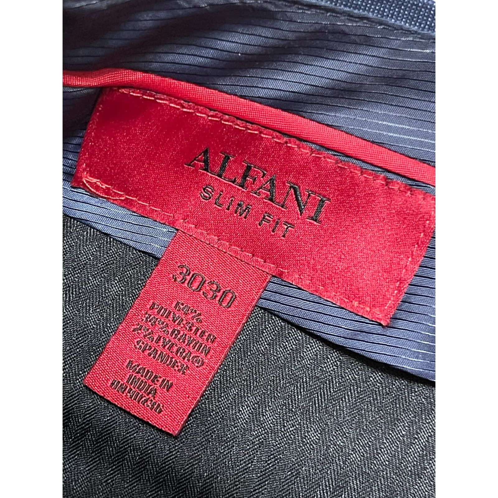 Alfani Alfani Pants, Men's Slim Fit Dress Pants, Size 30x30, Blue, Flat Front, Regular, Men, 30x30, Casual, Dress Pants, Slimming, Free Return Size US 30 / EU 46 - 5 Thumbnail