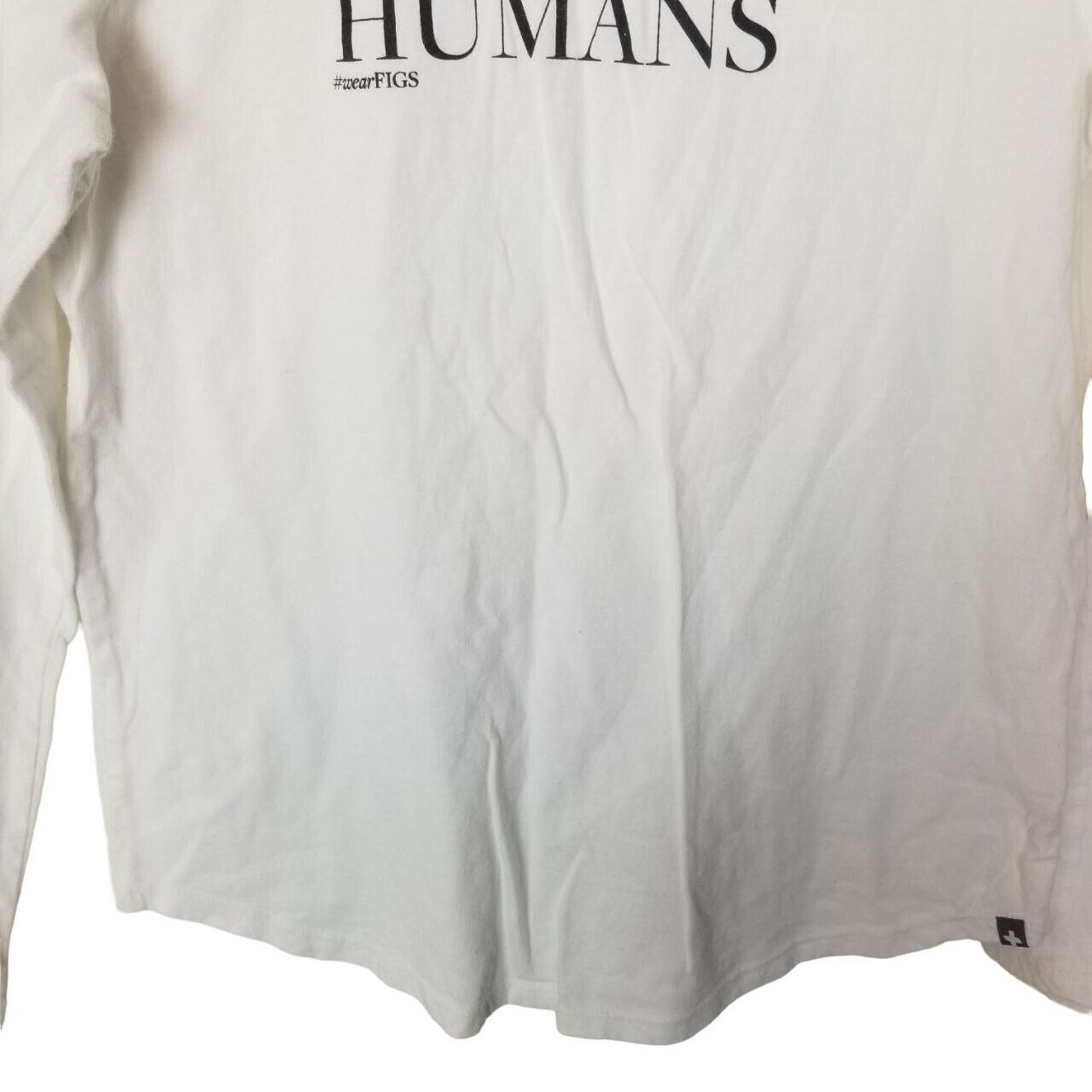 Figue FIGS Womens Awesome Humans T-Shirt Sz XS White Super Soft Size XS / US 0-2 / IT 36-38 - 3 Thumbnail