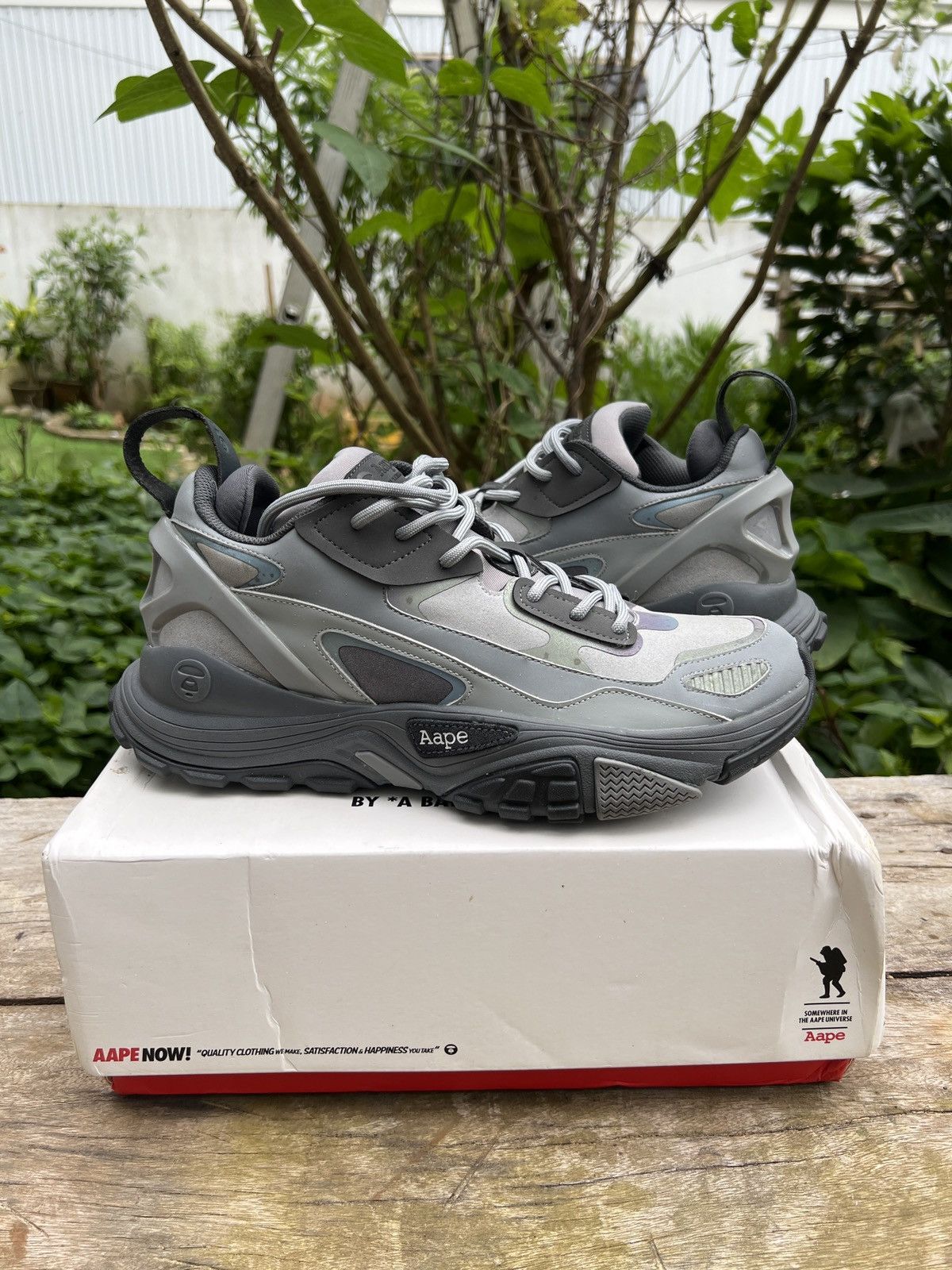 Bape Aape by abathing Ape Sneaker Low Grey Size US 8.5 / EU 41-42 - 1 Thumbnail