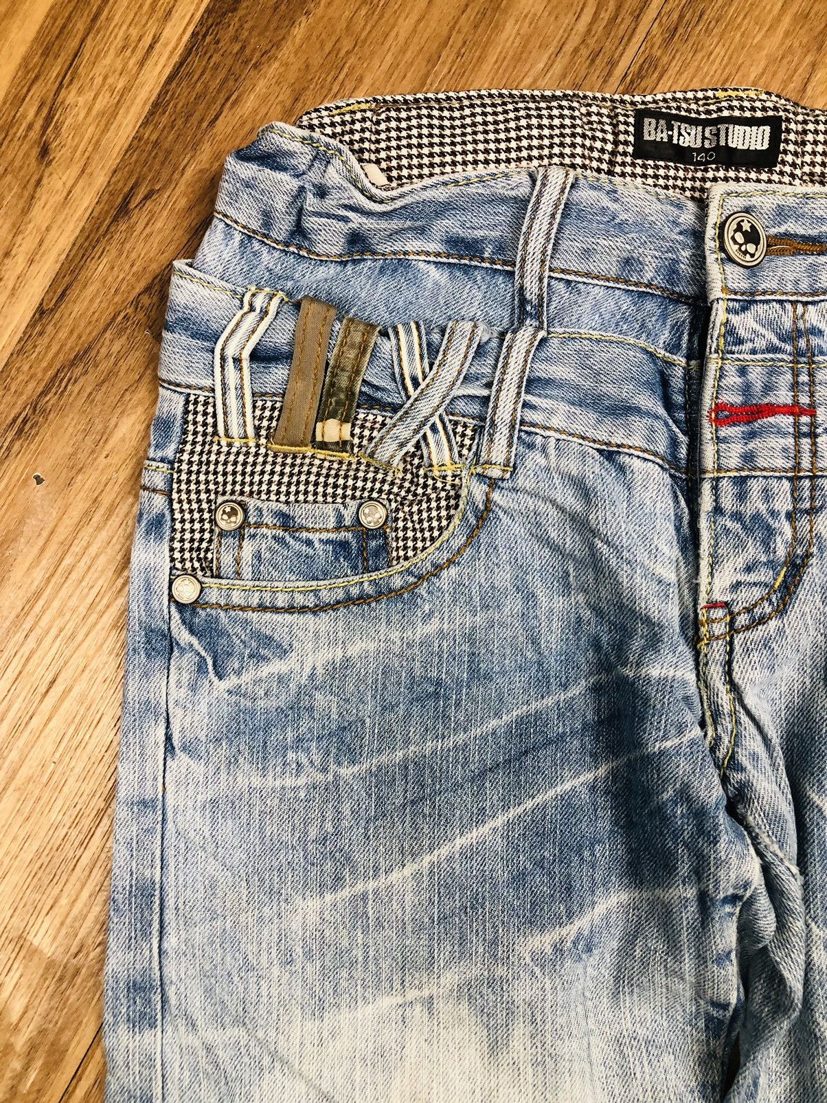 Japanese Brand BA-TSU STUDIO Y2K Reworked Distressed Denim (37) Size US 27 - 5 Thumbnail