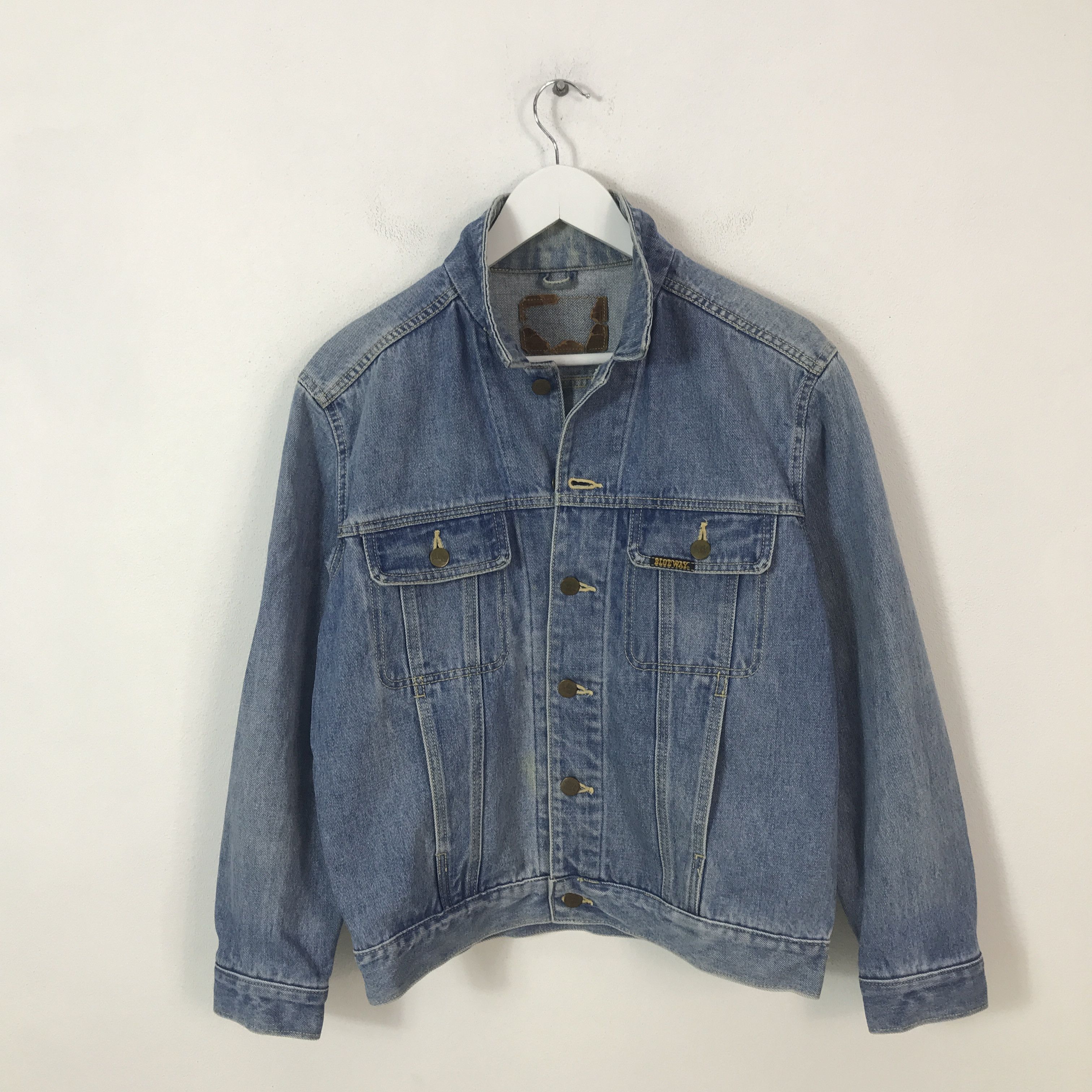 Japanese Brand vintage Blue Way Tracker denim jacket K63B11 Size US M / EU 48-50 / 2 - 1 Thumbnail