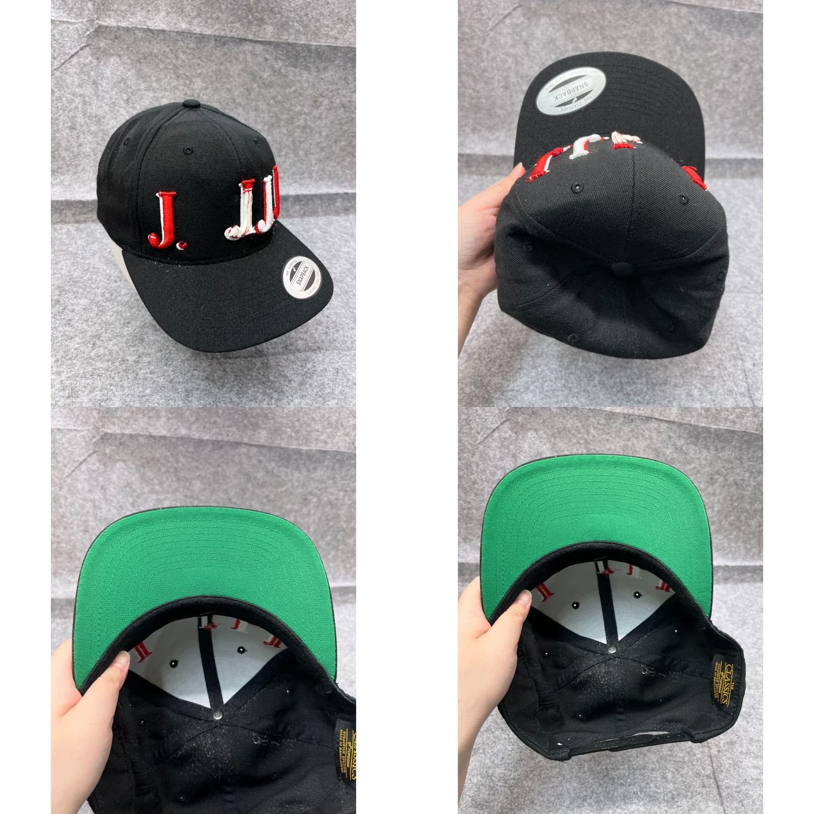Vintage Yupoong Snapback Hat Cap Adult One Size Black Acrylic Wool Blend Casual Logo Skate Mens Size ONE SIZE - 8 Thumbnail