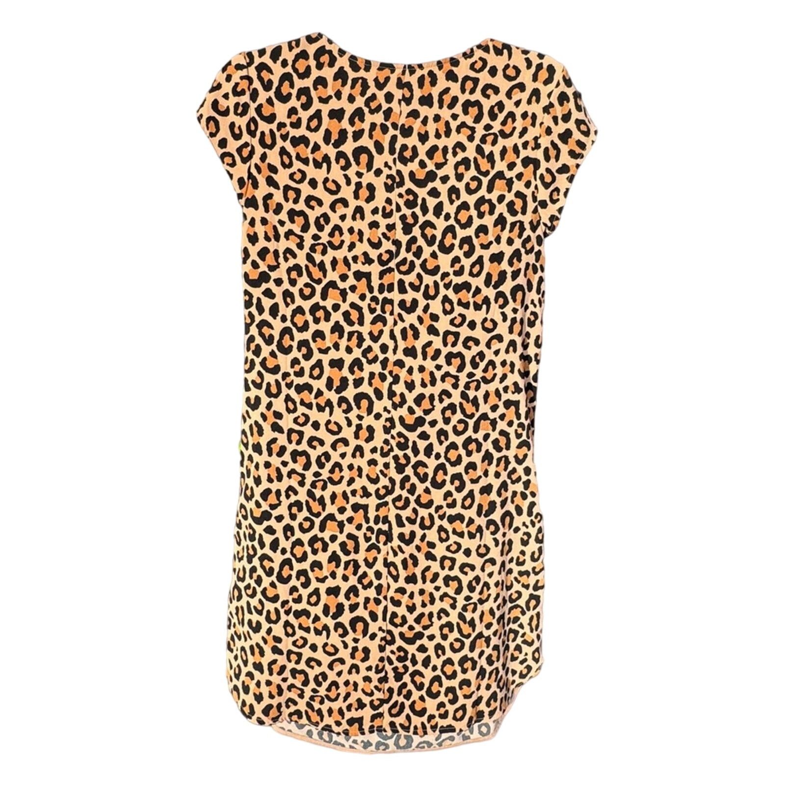 Merona Leopard Animal Print Short Sleeve Ladies Midi Dress | Sz S Size S / US 4 / IT 40 - 3 Thumbnail