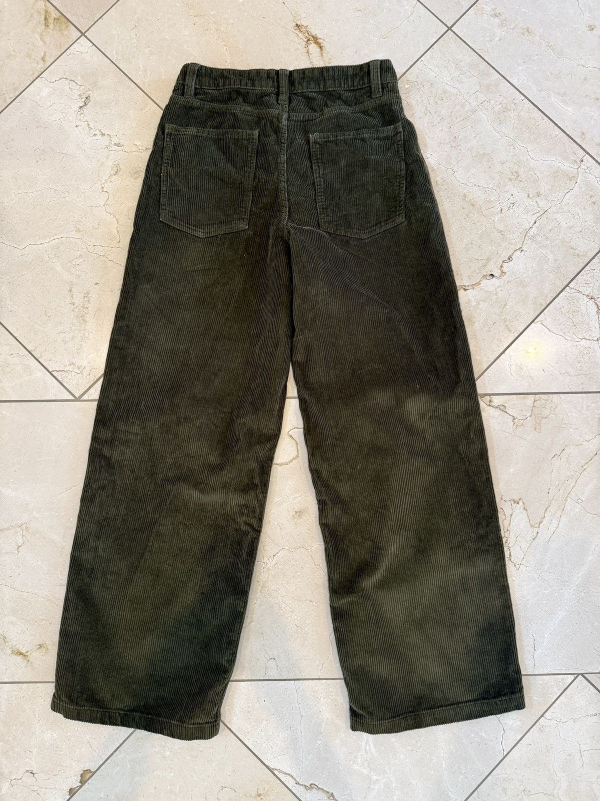 Asos ASOS DESIGN Olive Corduroy Straight/Wide Leg Pants (W30 L34) Size US 30 / EU 46 - 2 Thumbnail