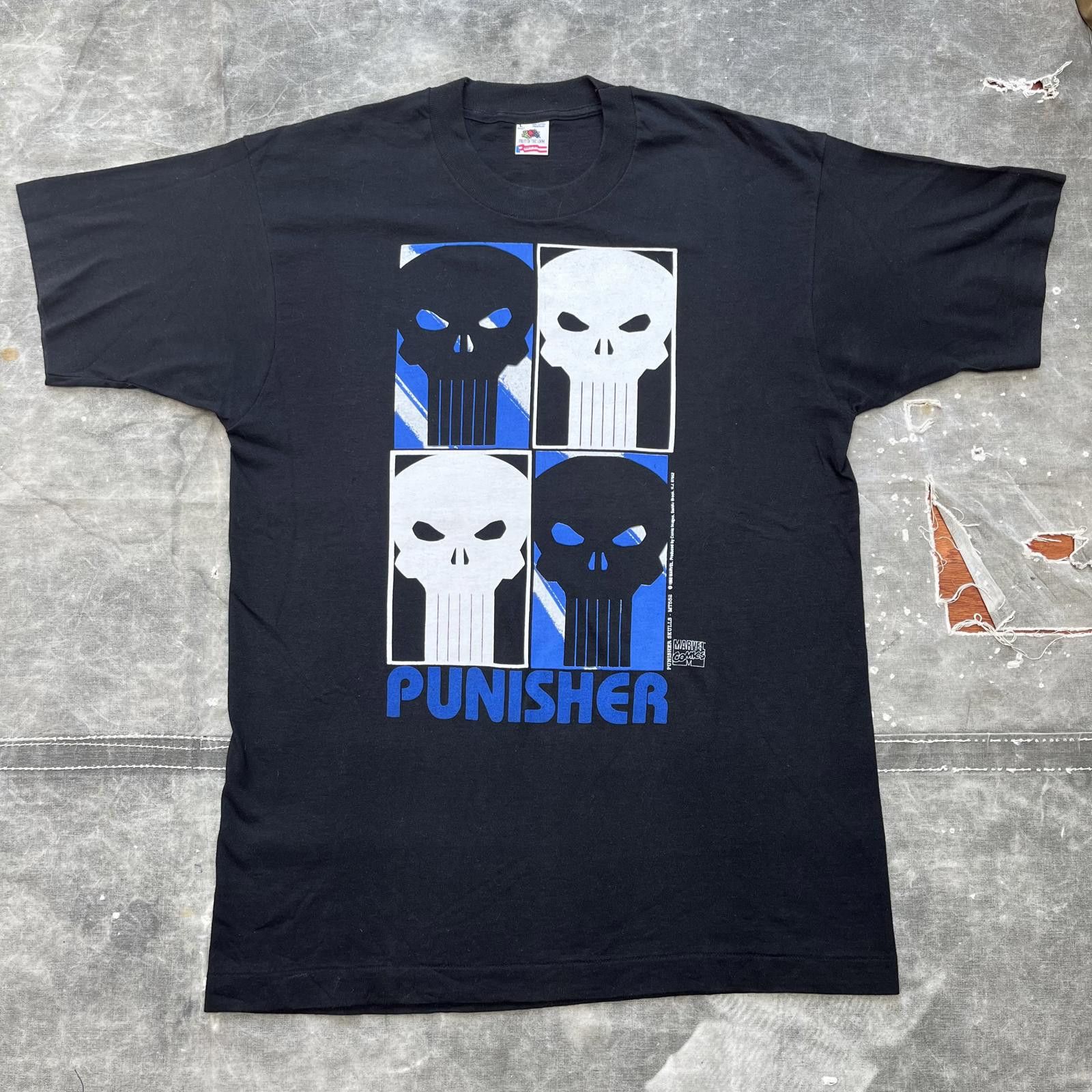 Fruit Of The Loom × Marvel Comics × Vintage Vintage New Without Tags Marvel Punisher Skull Graphic Shirt Size US L / EU 52-54 / 3 - 1 Thumbnail