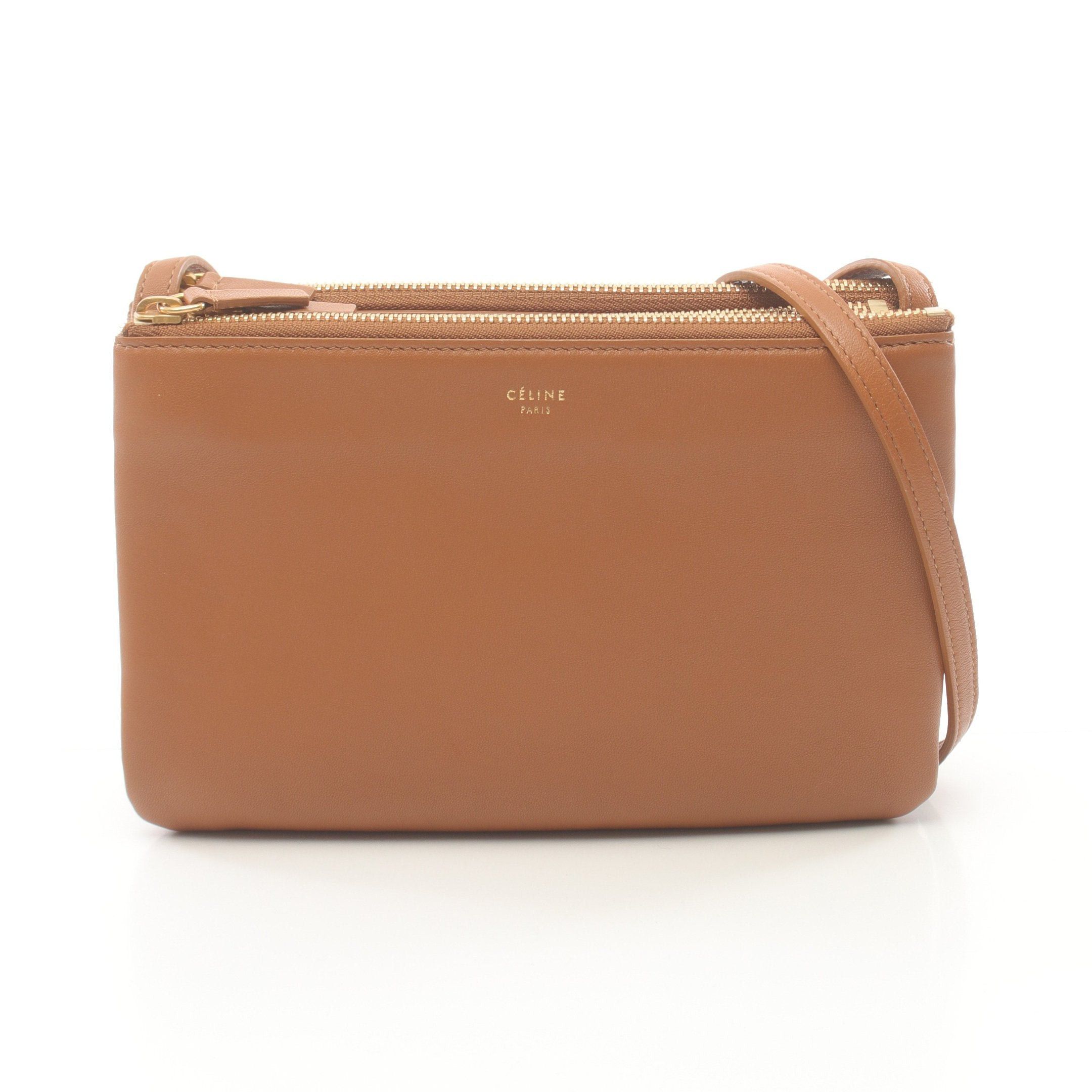 Celine Celine Trio Small Shoulder Bag Leather Light Brown Size ONE SIZE - 1 Thumbnail