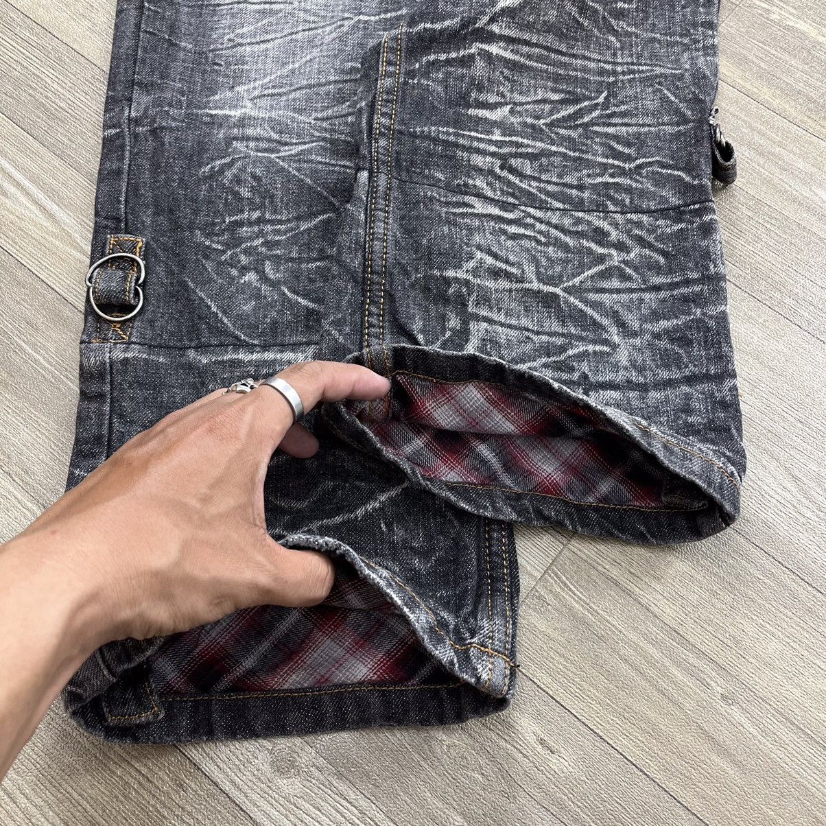 Japanese Brand Destroyed Y2K Barcedos Double Waist Lightning Design Jeans Size US 31 - 6 Thumbnail