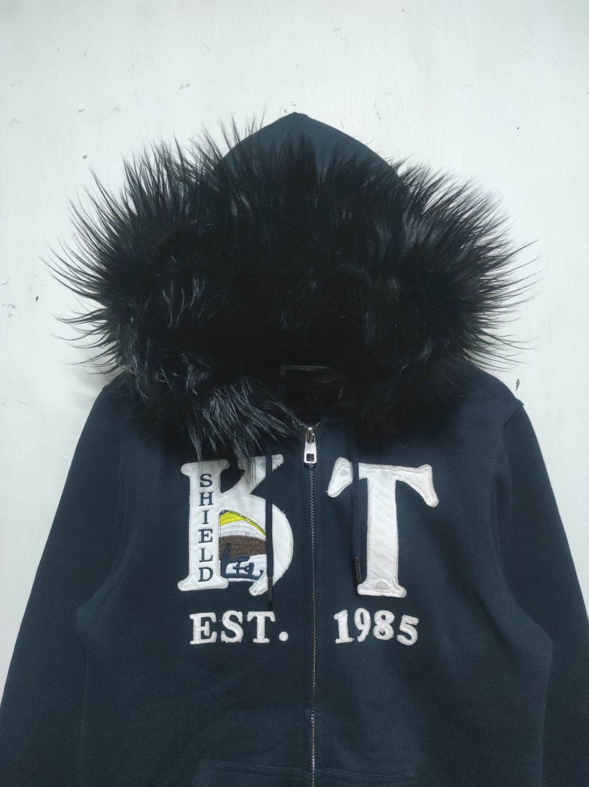 Japanese Brand KT Shield Muscle Navy zip fur hoodie ifsix LGB style Size US M / EU 48-50 / 2 - 3 Thumbnail