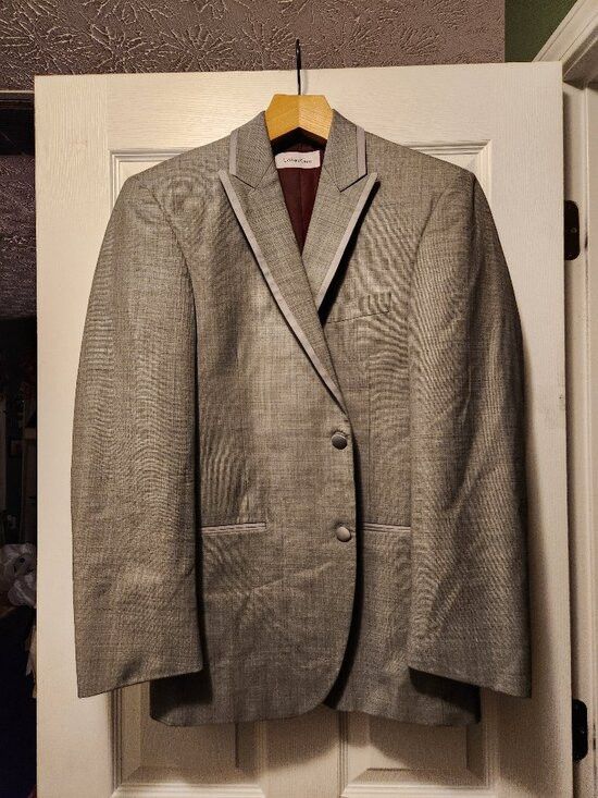 Calvin Klein CALVIN Klein men's gray 100%wool tuxedo jacket size: 37R Size 36R - 1 Thumbnail