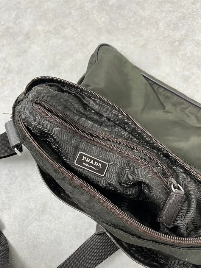 Prada 2000s Prada Dark Khaki Nylon Shoulder Bag Size ONE SIZE - 7 Thumbnail
