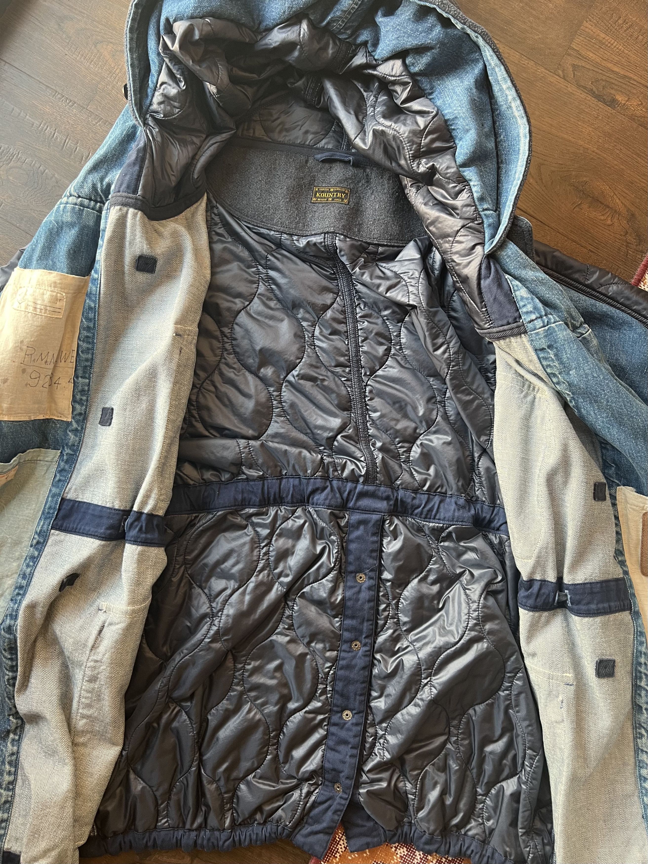 Kapital Kountry Kapital Denim x Nylon Quilted Biver Kling Coat Size US L / EU 52-54 / 3 - 2 Thumbnail