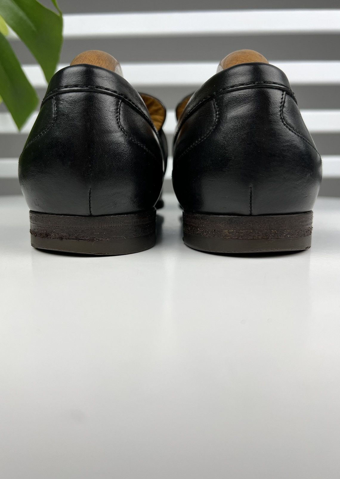 Gucci GUCCI Loafers Leather Shoes Strap GG Logo Black Men’s Size US 6.5 / EU 39-40 - 8 Thumbnail