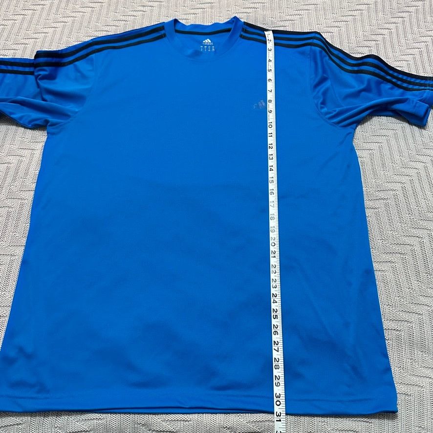Adidas Adidas blue classic three stripe athletic shirt size XL Size US XL / EU 56 / 4 - 5 Thumbnail