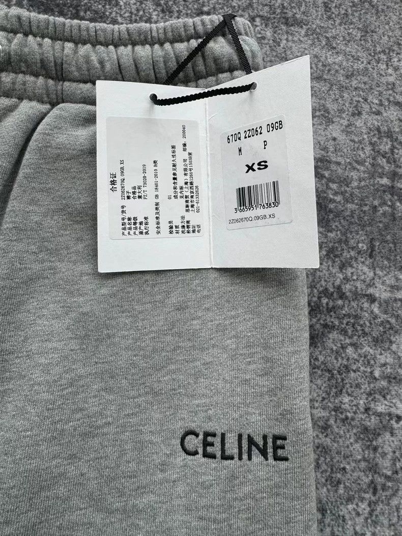 Celine Celine Gray Embroidered Logo Sweatpants Size US 28 / EU 44 - 2 Thumbnail