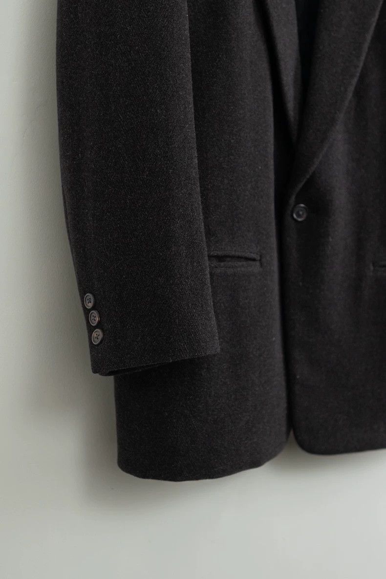 Yohji Yamamoto Yohji Yamamoto size m 80s Wide-shouldered one-button wool s Size 36R - 4 Thumbnail