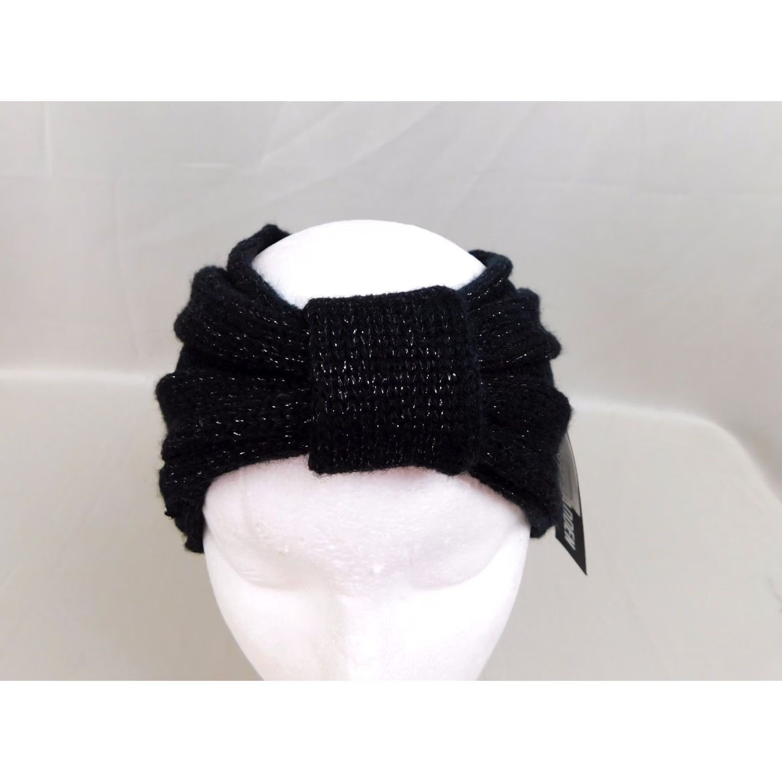 Steve Madden Steve Madden Headband Knit Metallic Black Silver Head Wrap Ear Warmers M29004 Womens Size ONE SIZE - 3 Thumbnail