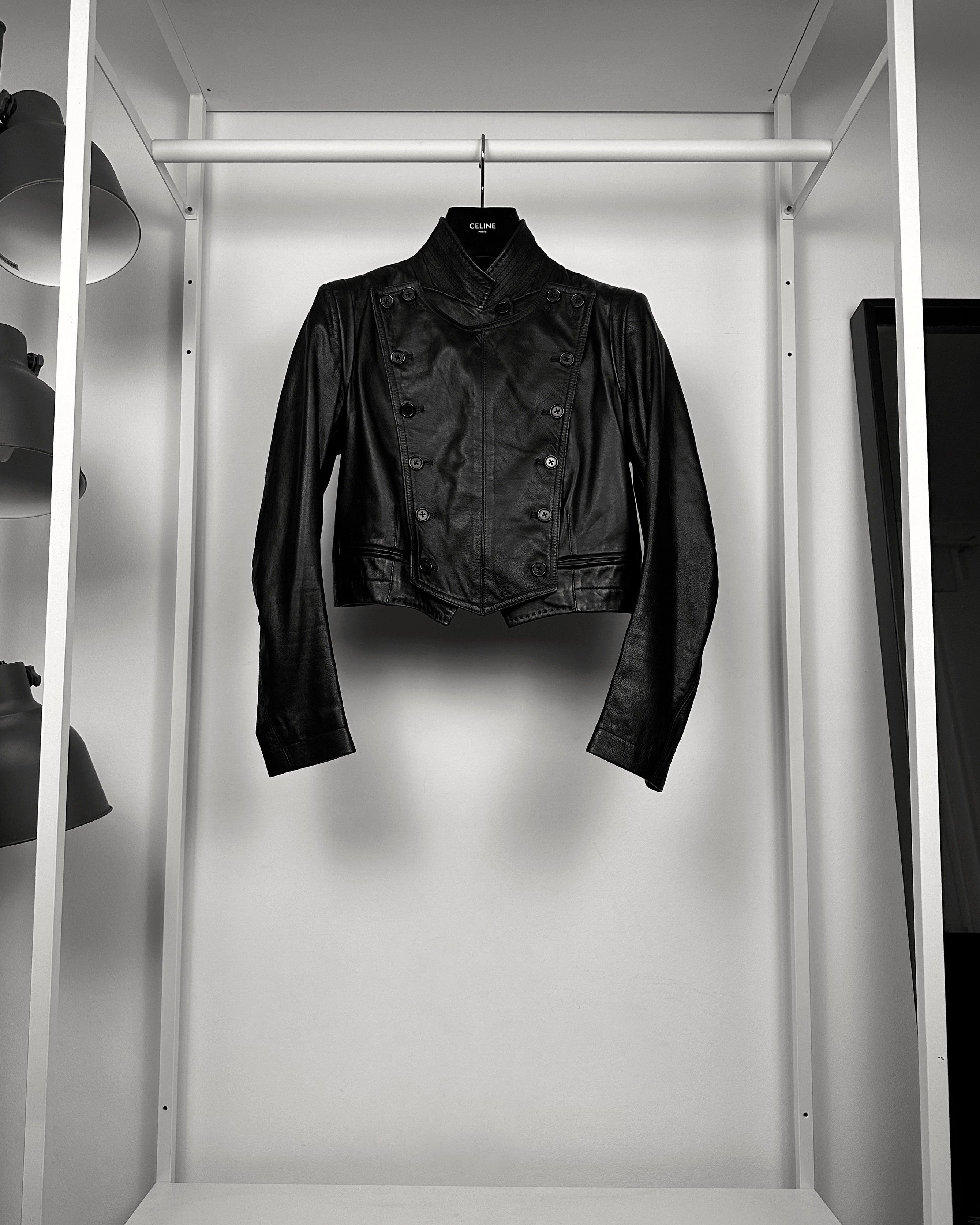Ann Demeulemeester Cropped Leather Napoleon Jacket