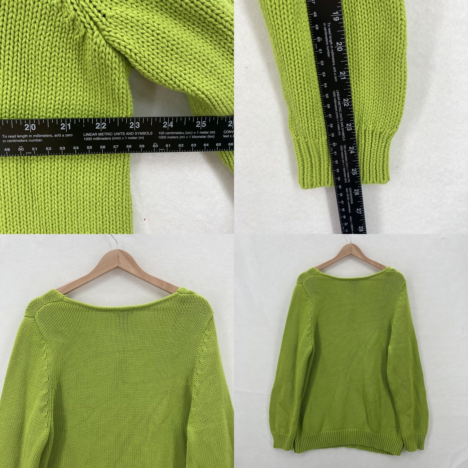 Vintage Lane Bryant Sweater Womens 18/20 Green V Neck 100% Cotton Pullover Lagenlook NWT Size XXL / US 16-18 / IT 52-54 - 8 Thumbnail