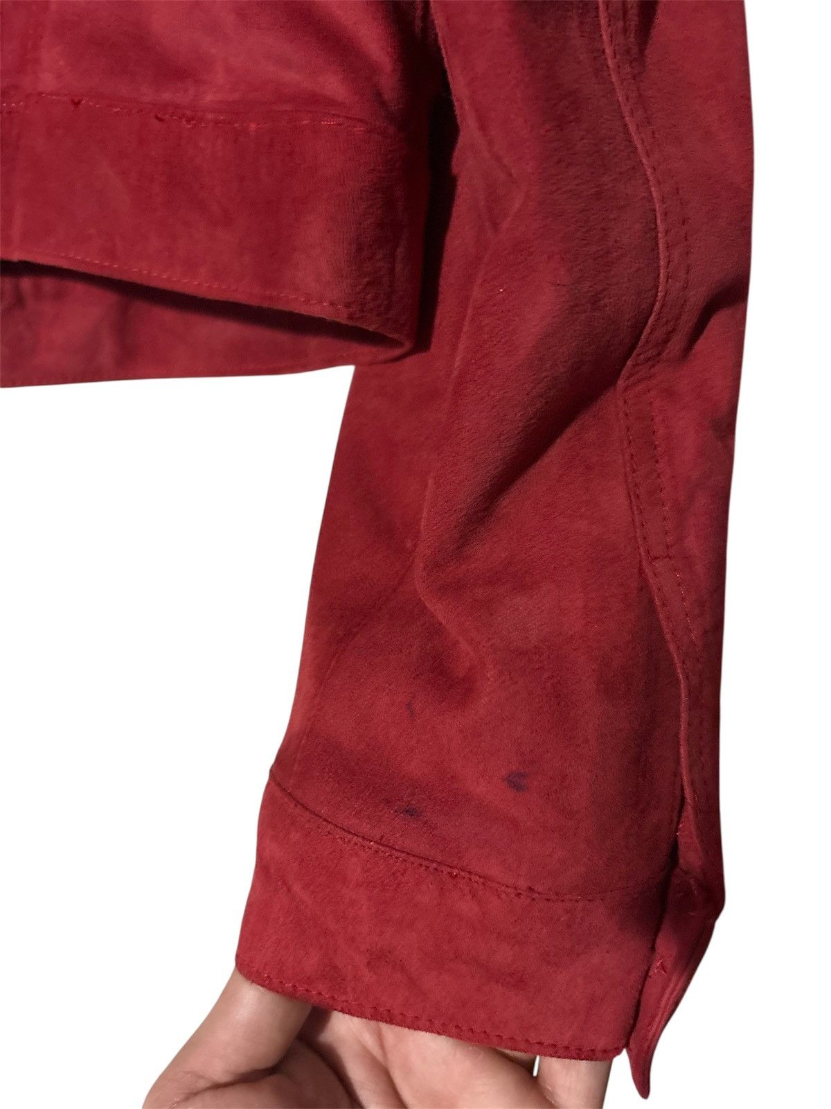 Jarod John Leonard JJL Goat Suede Red Trucker Jacket Size US M / EU 48-50 / 2 - 10 Thumbnail