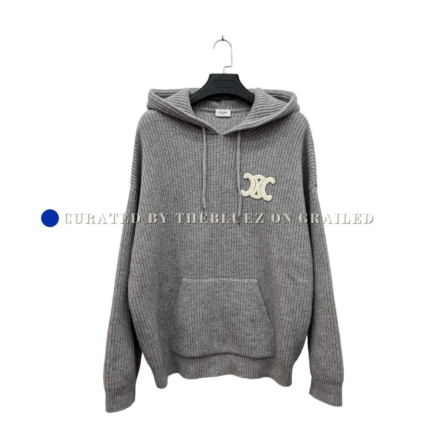 Celine Celine Gray Cashmere Triomphe Hoodie Size US M / EU 48-50 / 2 - 1 Thumbnail