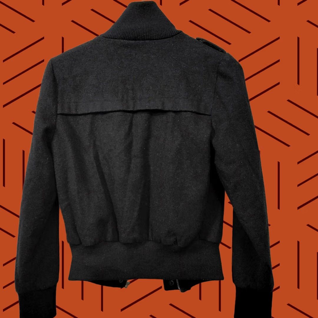 Vintage Voice Bomber Jacket - Black Wool Blend Size M / US 6-8 / IT 42-44 - 1 Thumbnail
