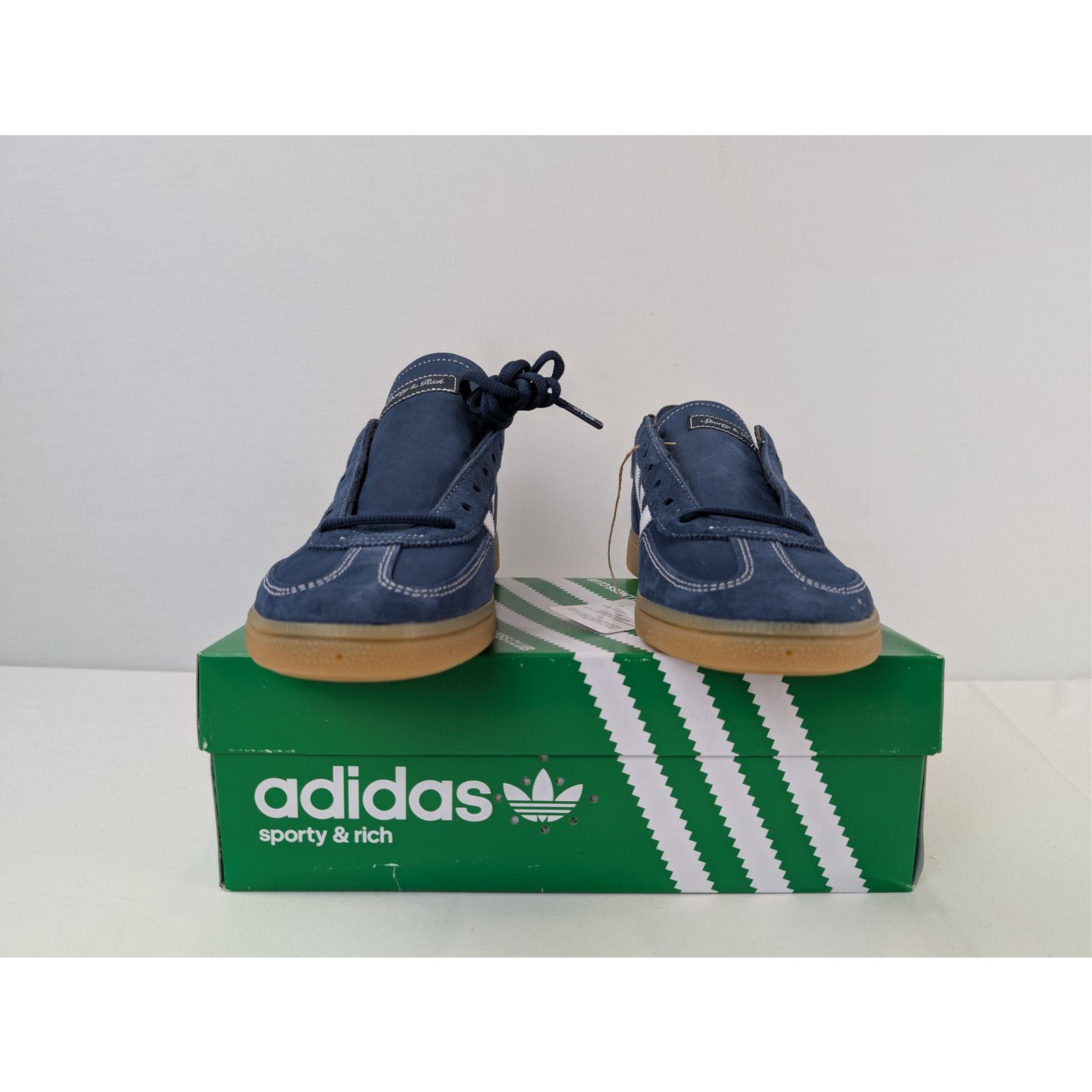 Adidas × Sporty & Rich o1rshd1 Handball Spezial x Sporty & Rich sneakers Beige/Blue Size US 11.5 / EU 44-45 - 17 Thumbnail