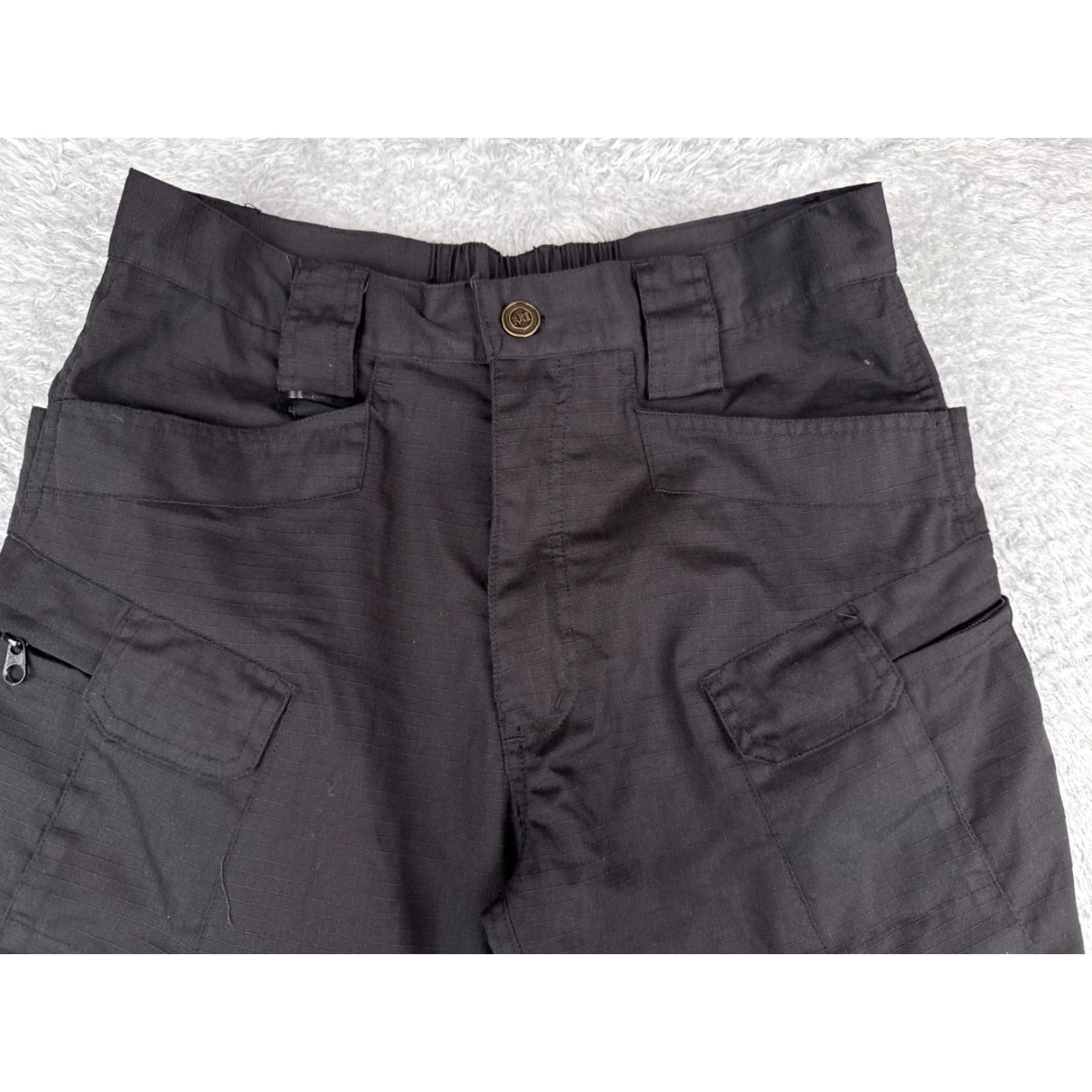 Vintage Tactical Pants Men Black 32x29 Cargo Pocket 5-Pocket Cotton Polyester Blend Stretch Comfort Regular United Uniform Pants Men Size US 32 / EU 48 - 4 Thumbnail