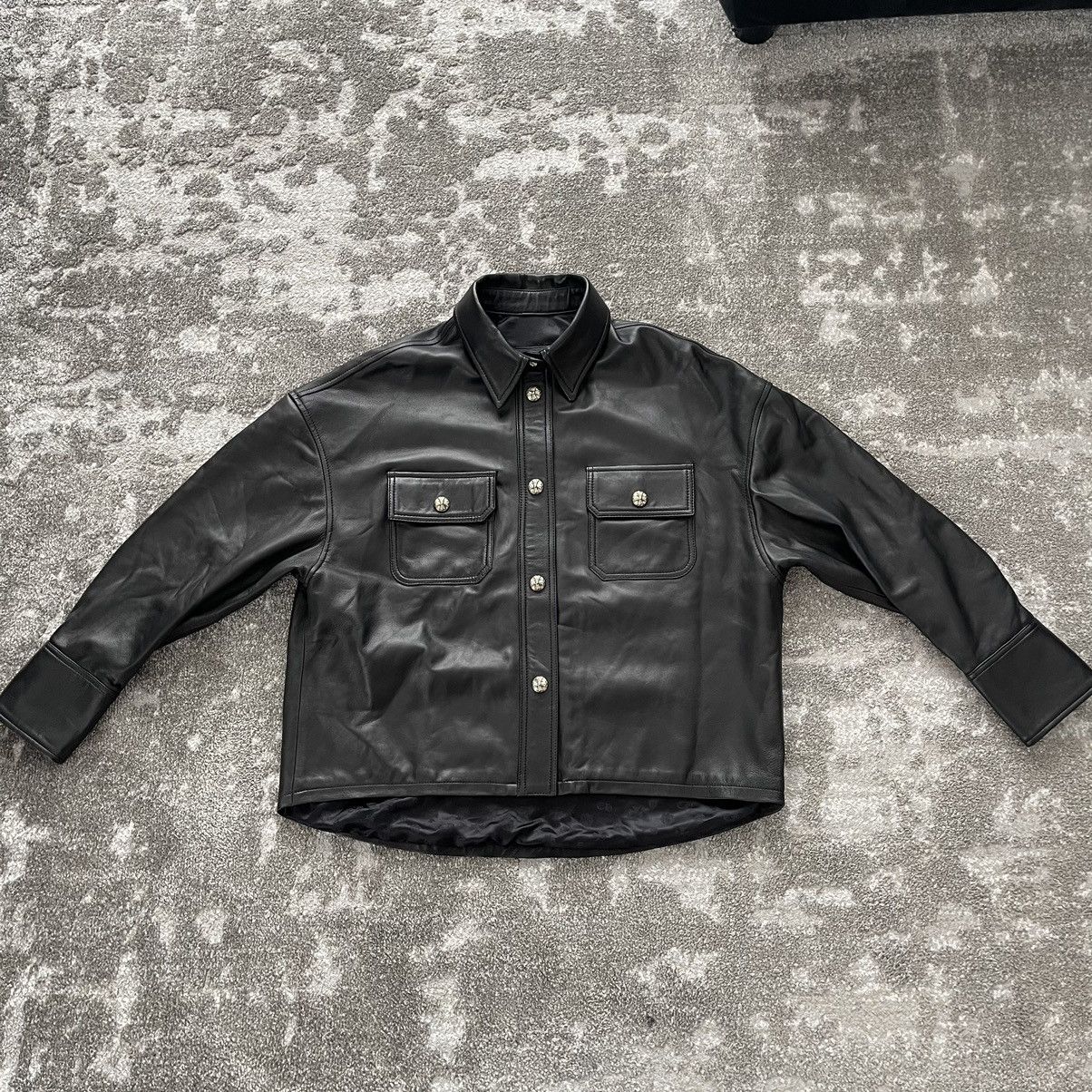 Chrome Hearts Chrome Hearts Black Leather Button Jacket Size US S / EU 44-46 / 1 - 1 Thumbnail