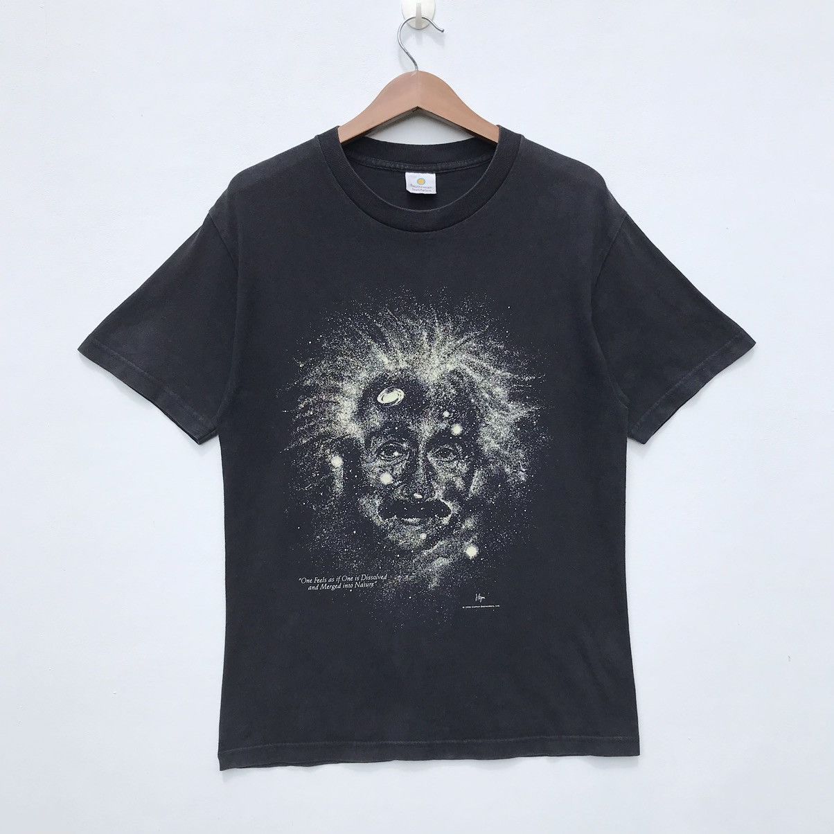 Vintage Vintage 90s Albert Einstein Glow In The Dark Tee Sun Faded Size US M / EU 48-50 / 2 - 2 Thumbnail