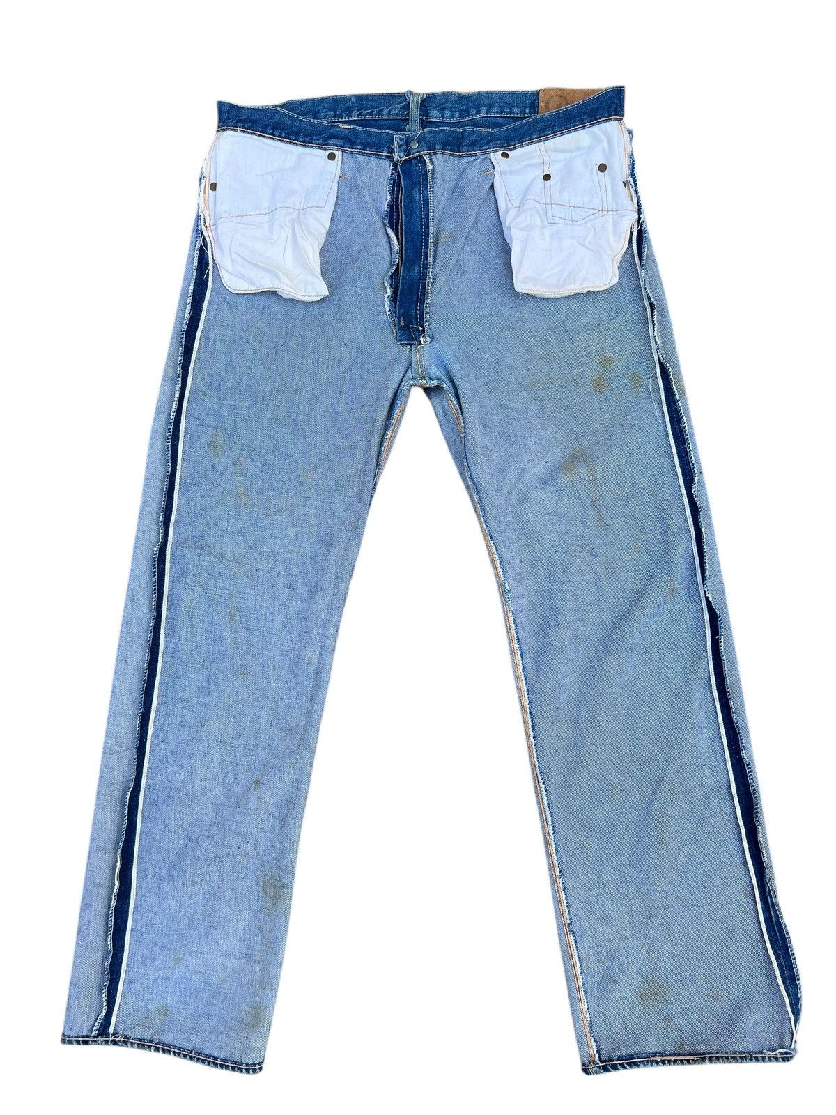 Vintage RARE! Vintage 60s Canton Fade Dirty Denim Selvedge Jeans Size US 36 / EU 52 - 21 Thumbnail