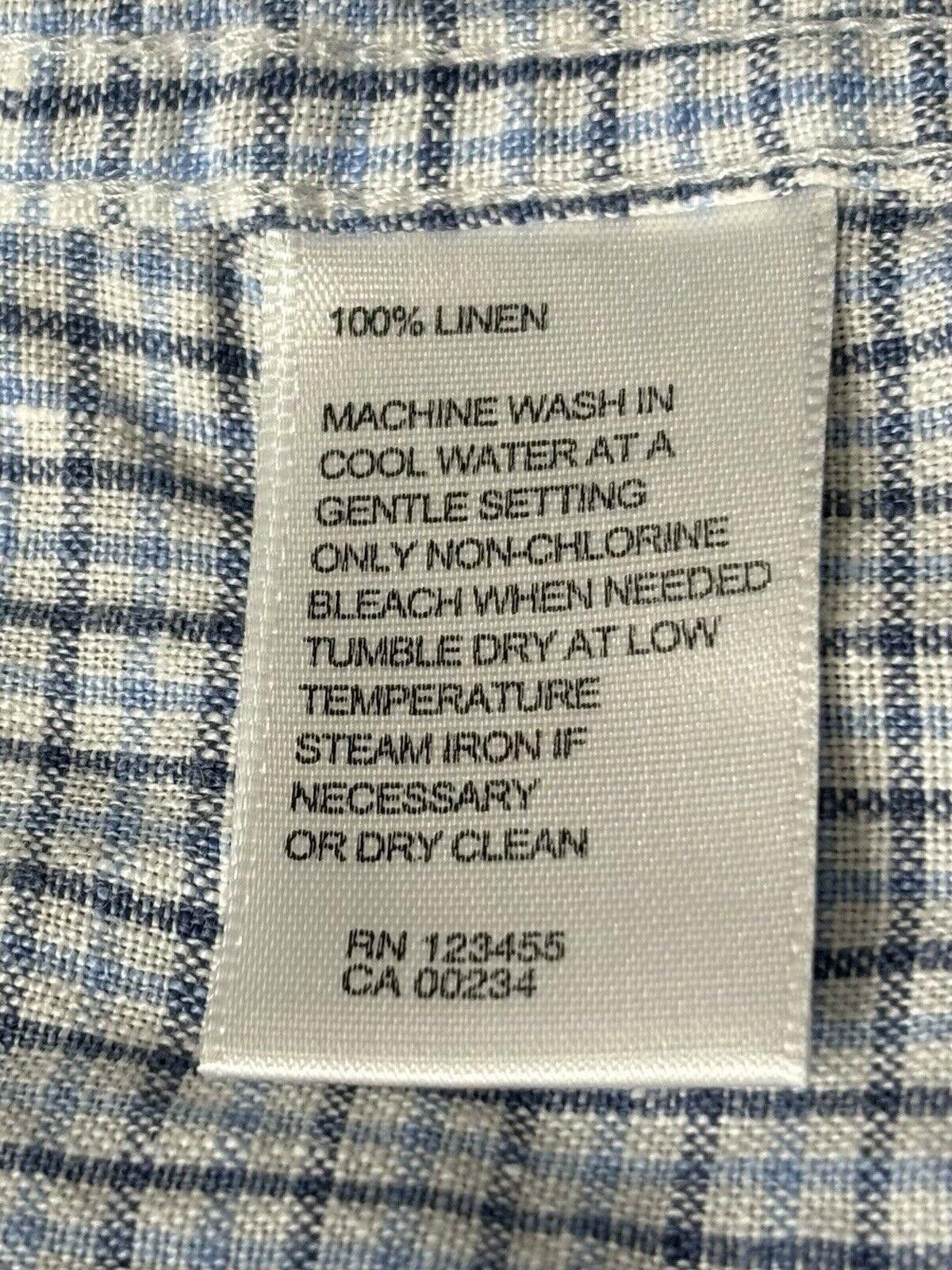 Black Brown 1826 Black Brown 1826 Linen Shirt Men's Large Plaid Blue Size US L / EU 52-54 / 3 - 3 Thumbnail
