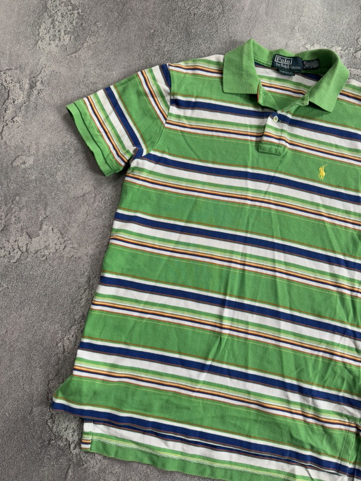 Polo Ralph Lauren × Ralph Lauren × Vintage Polo Ralph Lauren M striped polo button up T-shirt tee RL Size US M / EU 48-50 / 2 - 5 Thumbnail