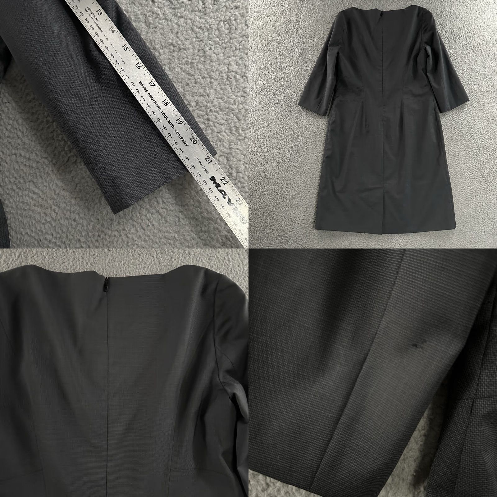 Vintage VINTAGE Boss Hugo Boss Womens Dress Gray Size 10 Knee Length Sheath Boat Neck Wool Blend Size L / US 10 / IT 46 - 8 Thumbnail