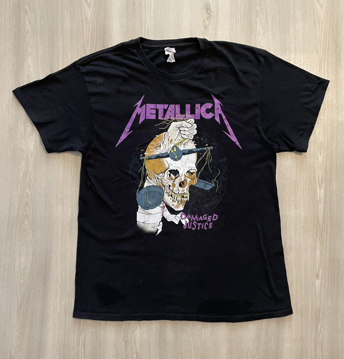 Band Tees × Vintage Vintage Y2K Metallica Damaged Justice Double Sided Large Size US L / EU 52-54 / 3 - 1 Thumbnail