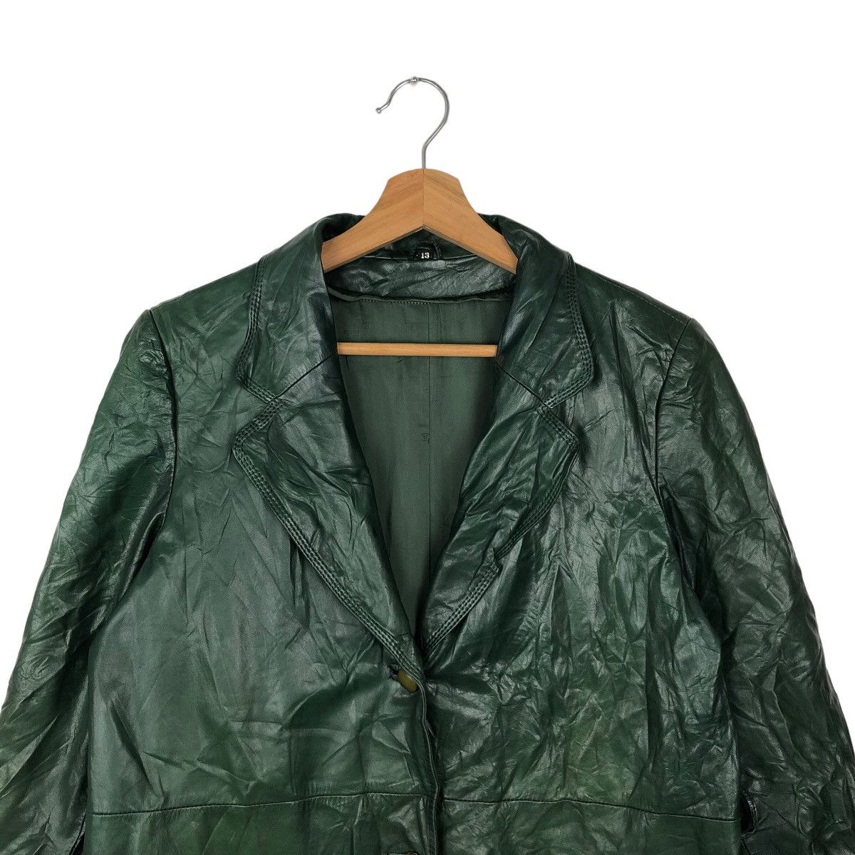 Japanese Brand VINTAGE LONG JACKET GENUINE LEATHER RA INSPIRE RICK OWENS Size M / US 6-8 / IT 42-44 - 2 Thumbnail