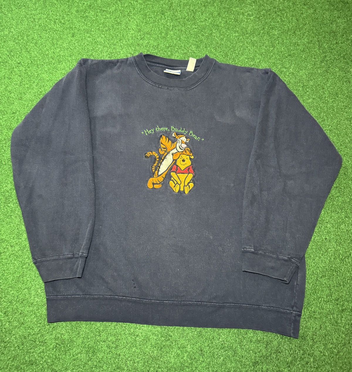 Disney Vintage 90s Winnie The Pooh Hey There Buddy Bear Crewneck Size L / US 10 / IT 46 - 1 Thumbnail