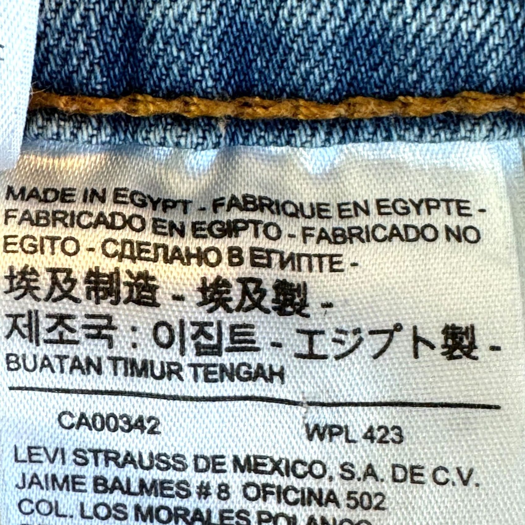 Levi's Levi's 514 Jeans 38 X 32 Blue Denim Stretch Mid-Rise Straight Mens Regular Fit Size US 38 / EU 54 - 4 Thumbnail