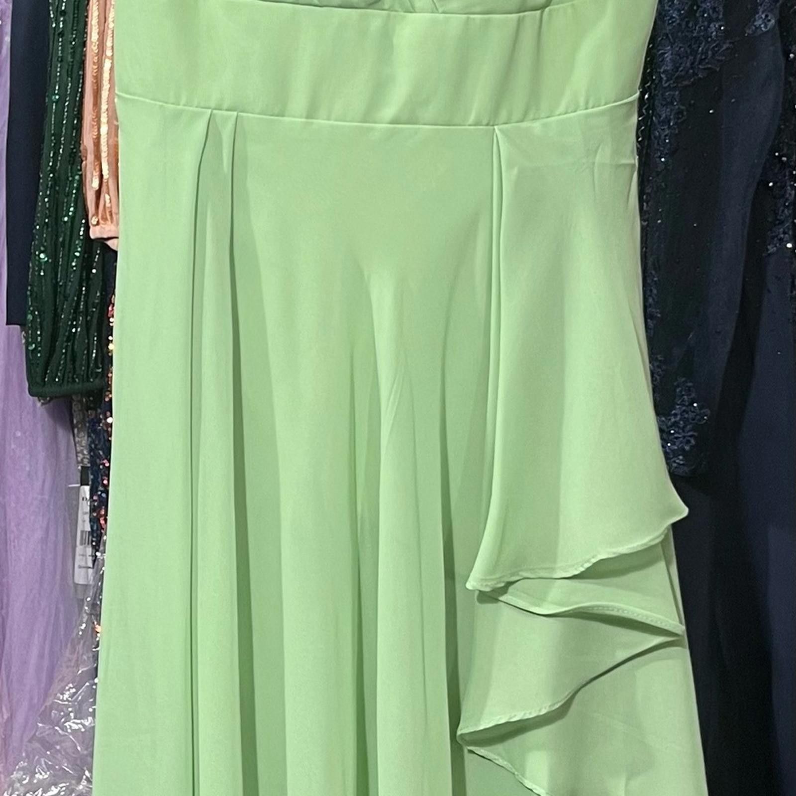 Unknown London Light Green Women's Prom Dress with Ruffle Detail Size M / US 6-8 / IT 42-44 - 2 Thumbnail