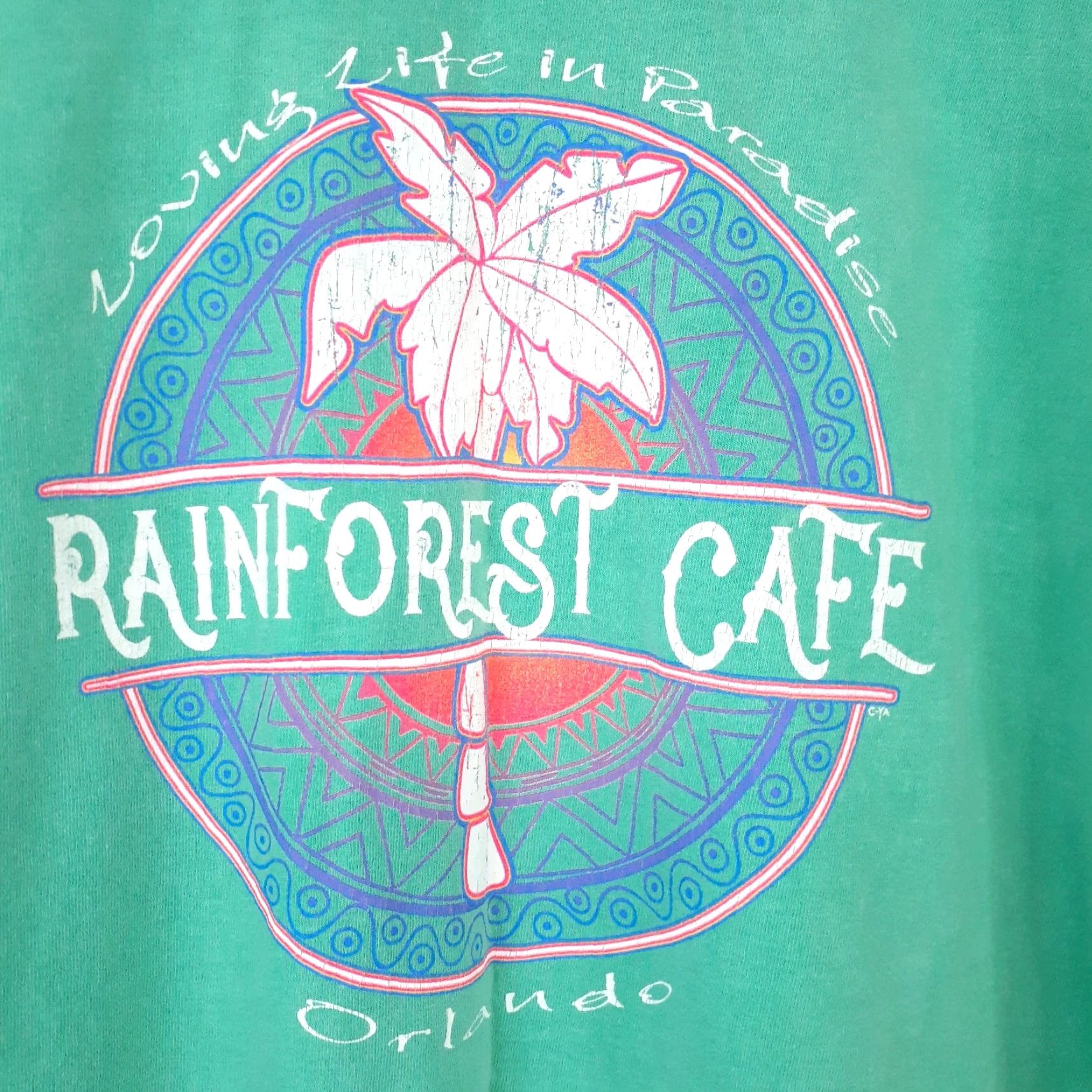 Paradise VINTAGE Rainforest Cafe Tee Shirt Short Sleeve 2XL Teal Unisex Adults Crew Neck Florida Size US XXL / EU 58 / 5 - 3 Thumbnail