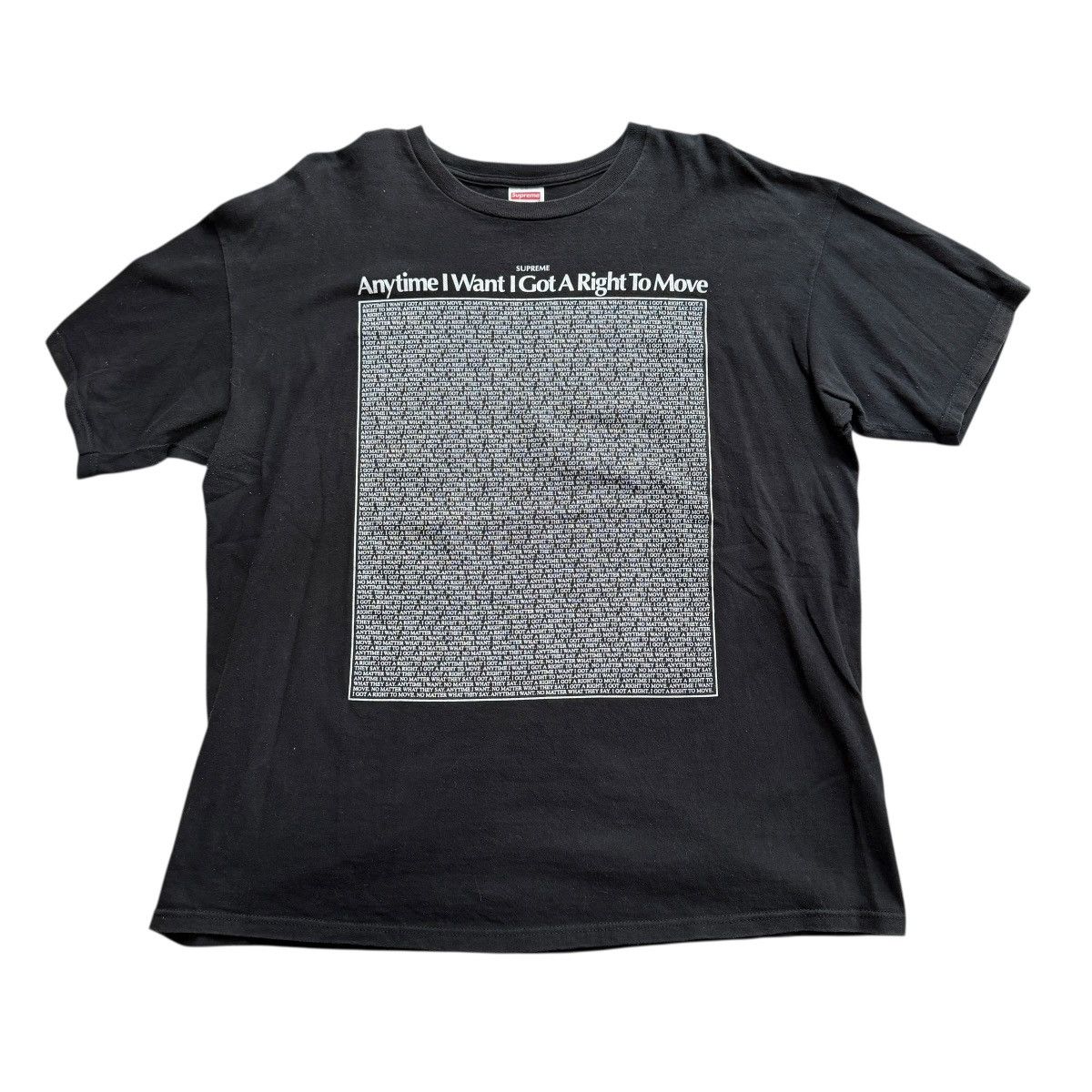 Supreme Supreme FW11 Anytime I Want I Got A Right To Move Tee Size US XL / EU 56 / 4 - 1 Thumbnail