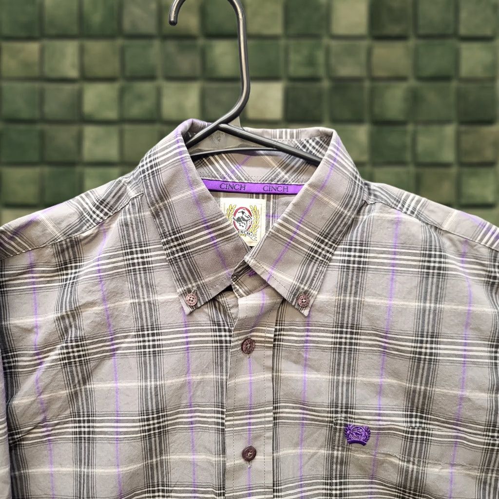 Vintage Cinch Shirt Mens S Button Up Regular Fit Long Sleeve Western Plaid Gray Cotton Cowboy Casual Shirt Mens S Size US S / EU 44-46 / 1 - 1 Thumbnail