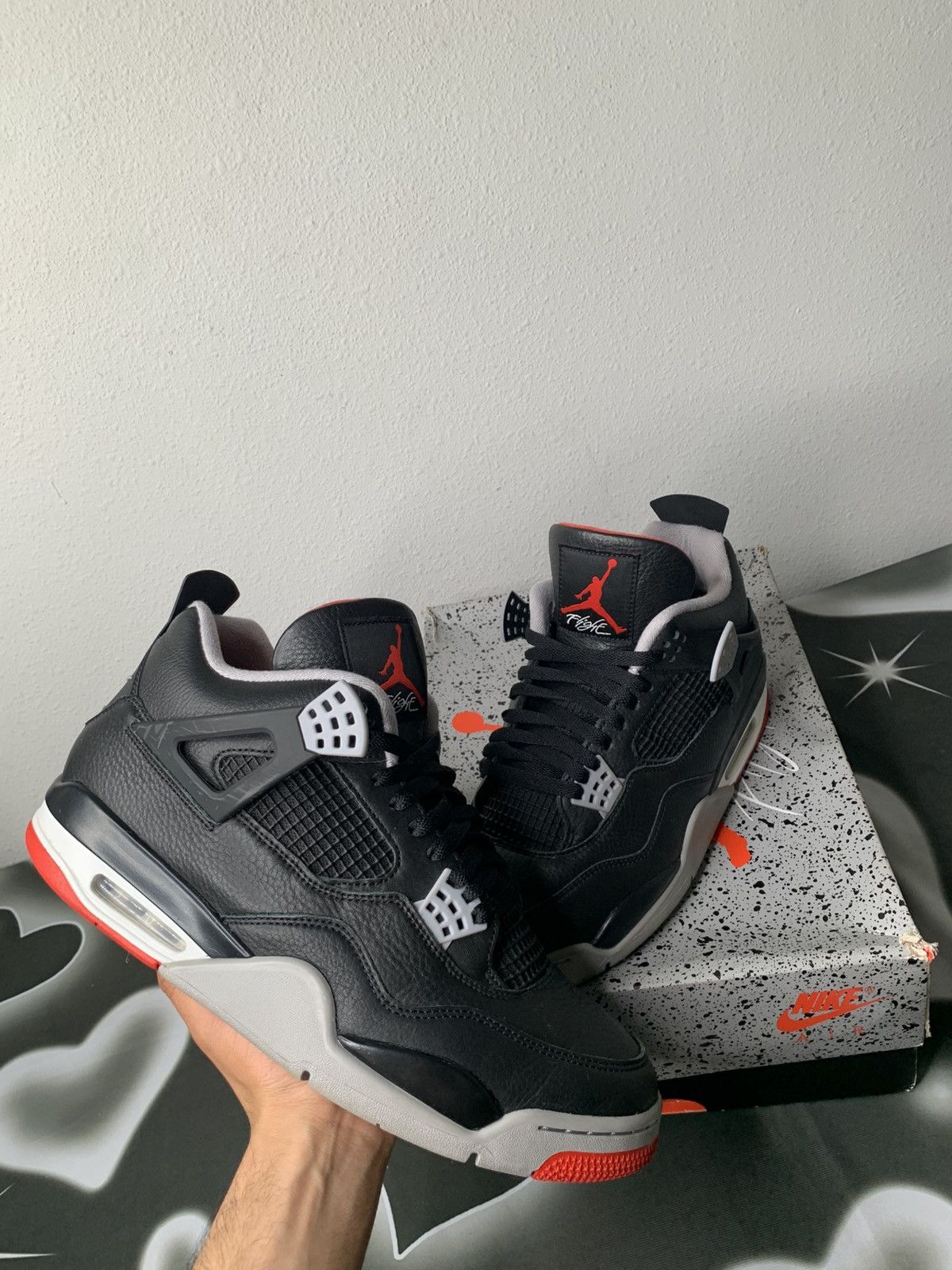 Jordan Brand Air Jordan 4 Retro Bred Reimagined Size US 12 / EU 45 - 3 Thumbnail