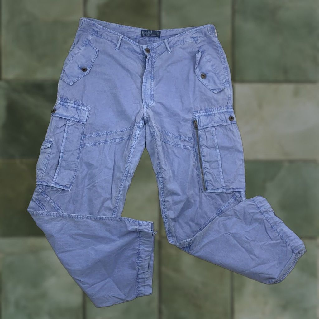 Polo Ralph Lauren Vintage Polo Ralph Lauren Cargo Pants Men 36 Blue Military Grunge 90s Y2K Size US M / EU 48-50 / 2 - 1 Thumbnail