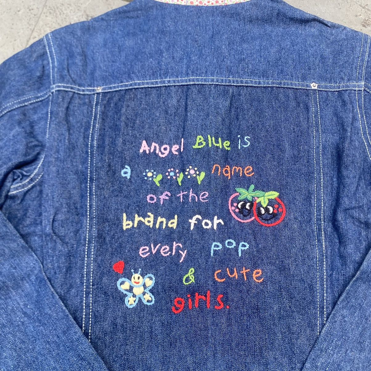 90s Angel Blue Embroidered Denim Jacket