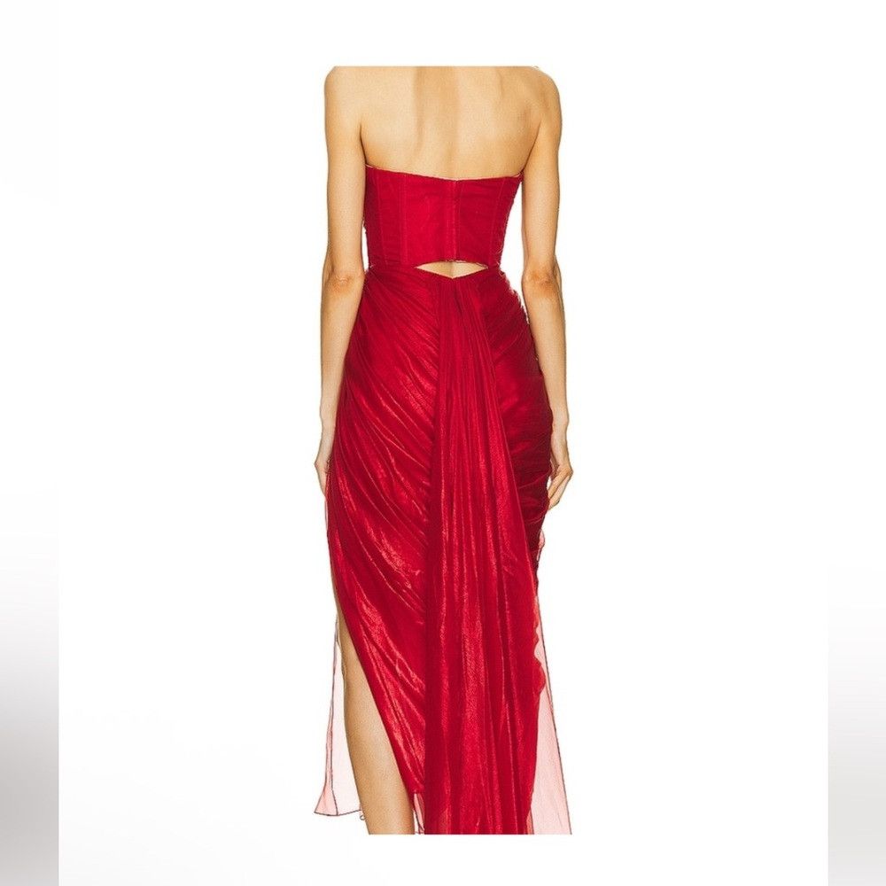 Other MARIA LUCIA HOHAN Bryony Strapless Draped Silk Chiffon Mid Size XS / US 0-2 / IT 36-38 - 2 Thumbnail
