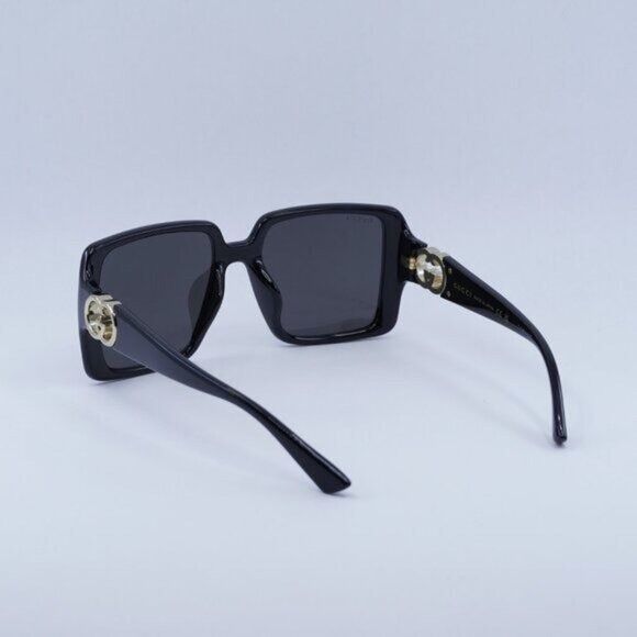 Gucci Gucci GG1692SA 001 Sunglasses Shiny Black Square Frame, Grey Size ONE SIZE - 9 Thumbnail